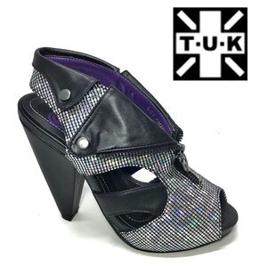 TUK Dazzle Moto Jacket Rocket Slingback High Heels
